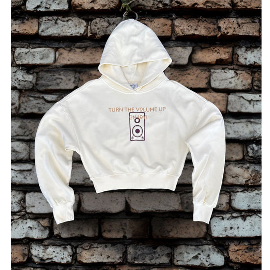 Turn the Volume Up on Joy Cropped Hoodie