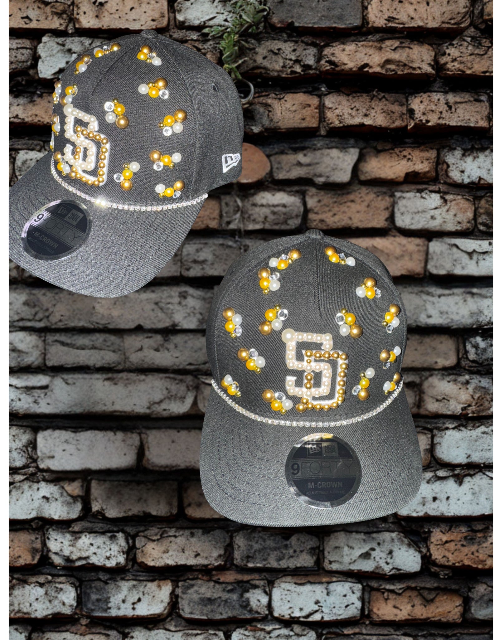 San Diego Padres Pearl & Gold Embellished Cap