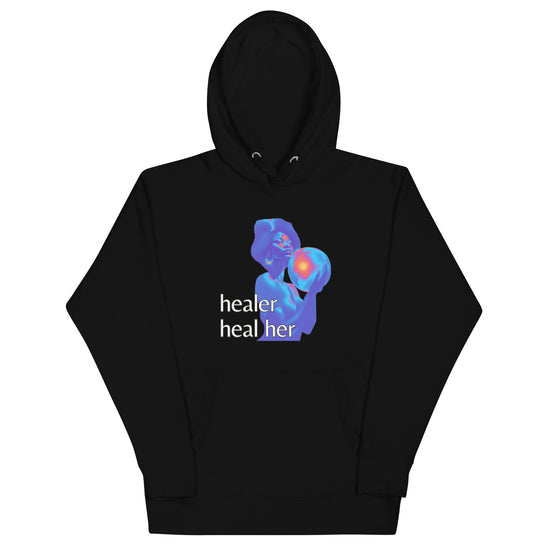 Self-Care & Empowerment Hoodie – Healer and Heal Her Feminine Graphic