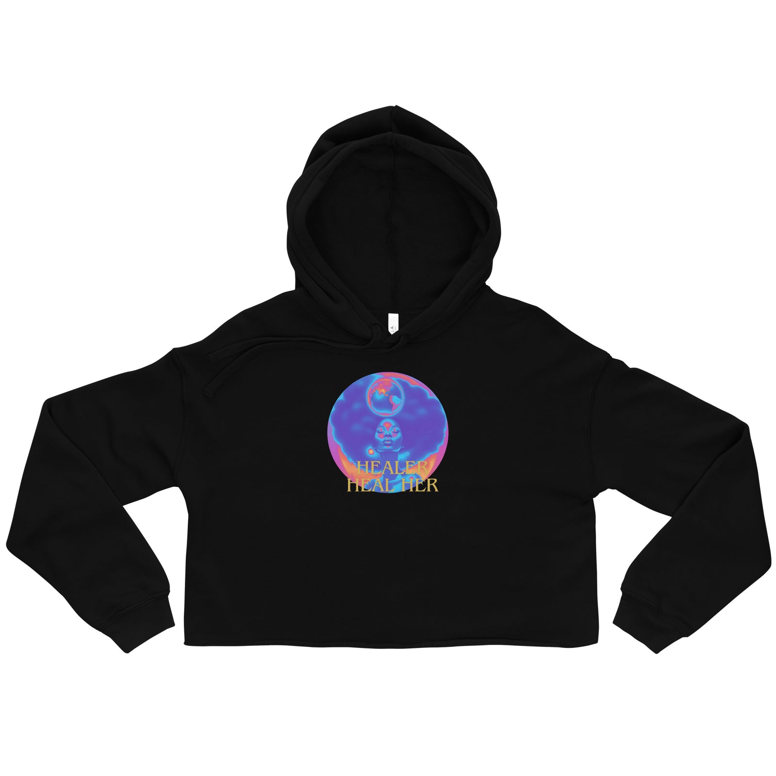 Self-Care & Empowerment Crop Hoodie – Healer and Heal Her Feminine